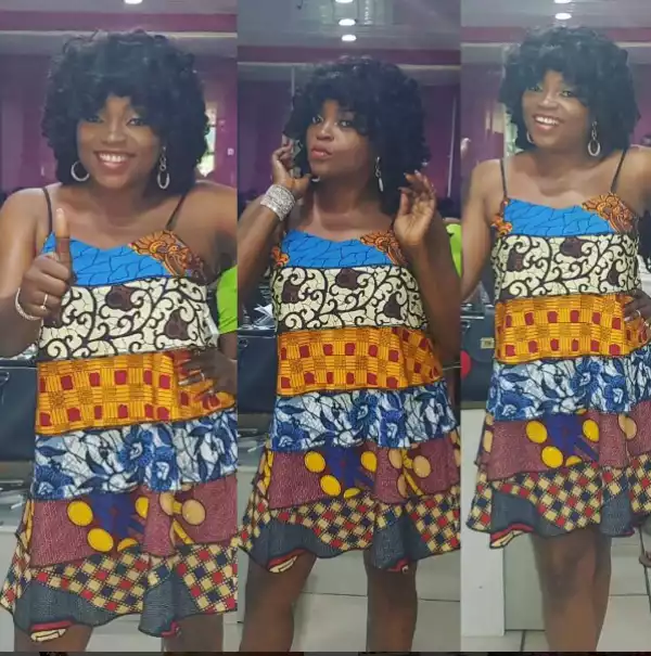 Photos: Actress Funke Akindele stuns in combined Ankara dress